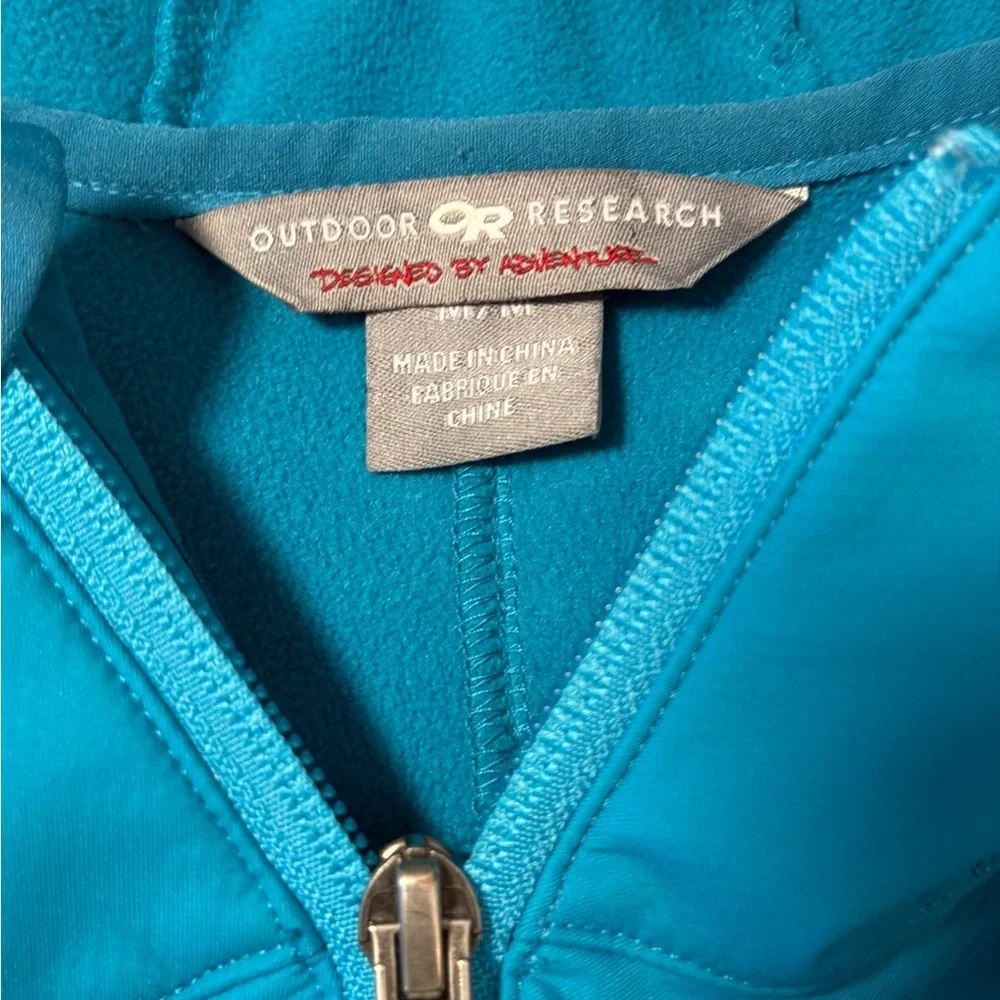 Outdoor Research Women’s Fleece Lined‎ Softshell Hooded Jacket Blue Size Medium
